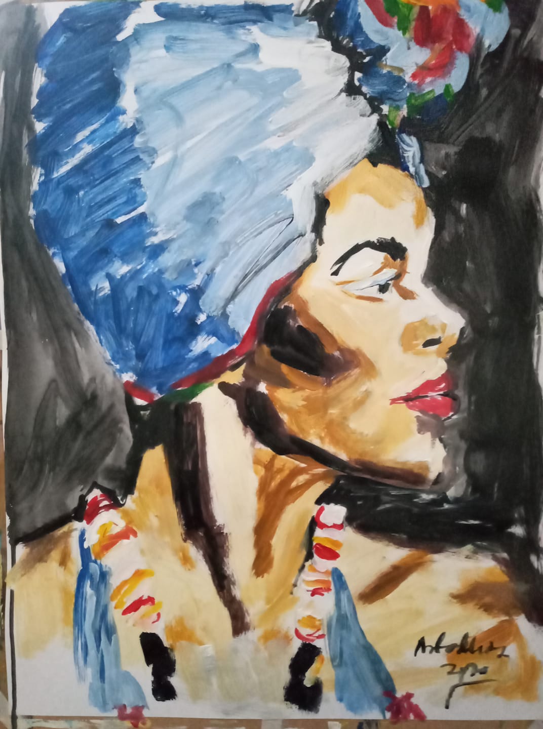 African Lady Painting